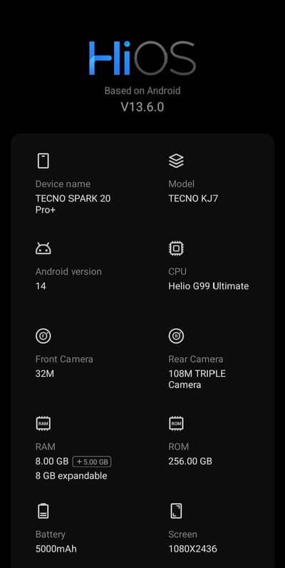 TECNO Spark 20 Pro+ (Temporal Orbits 256GB + 8GB)