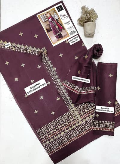 2 PCs girls lawn embroidery unstitch suits