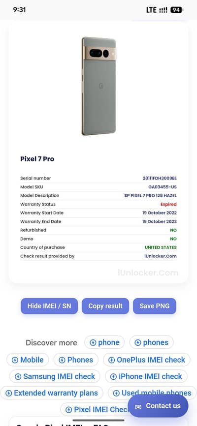 pixel 7 pro pta official Approved 12/128