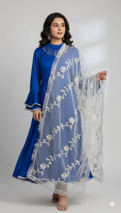 Umbrela frock with gota work dupatta