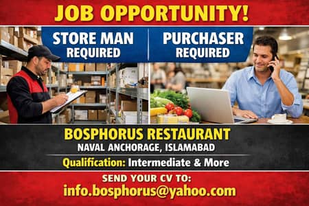 Storeman Required for restaurant