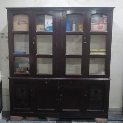 showcase and almari. . . pure wooden (sheesham) 6foot *6foot
