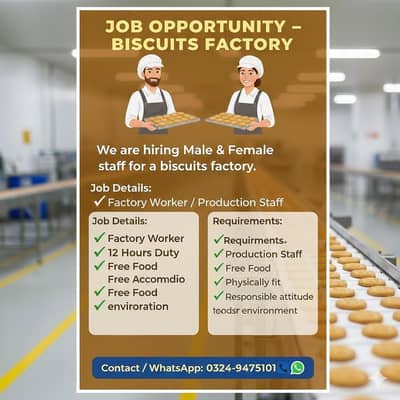 male female jobs, factory jobs,Lahore jobs, packing jobs
