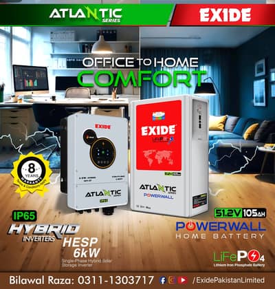 EXIDE IP-65 Hybrid Solar Inverter & Lithium Battery