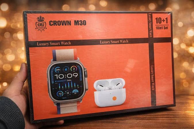 Crown M30 Smart Watch + 10-in-1 Combo Set | Best Deal | Brand New