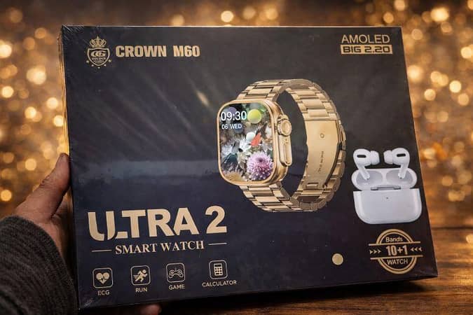 M60 Smart Watch + AirPods Combo | Bluetooth | Fitness & Music