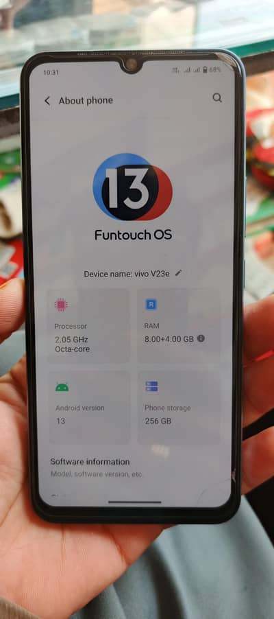 Vivo v23e Pta Approved  8/256 Display Finger
