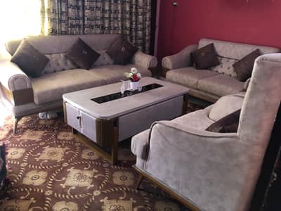 Modern Luxury 7 Seater Sofa Set with Center Table | 8 Years Foam Warra