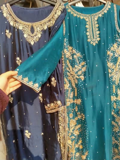 Fancy wedding Tissue silk dress with potli