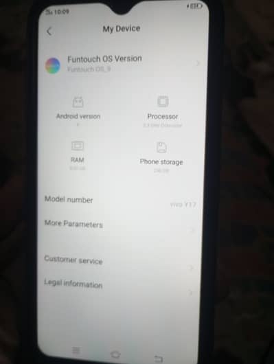 vivo y17 8=256 non pta