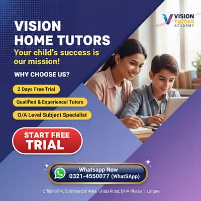 Professional Home & Online Tuition /Male & Female Teachers / Servive