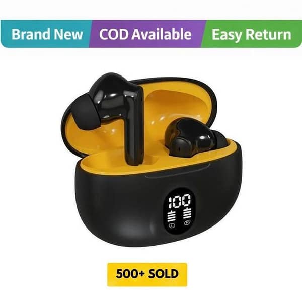 Stereo Earbuds with Display New Design - High Quality Black