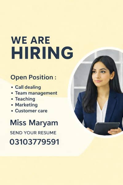 Job Hiring! Job vacancy available, Freshers welcome
