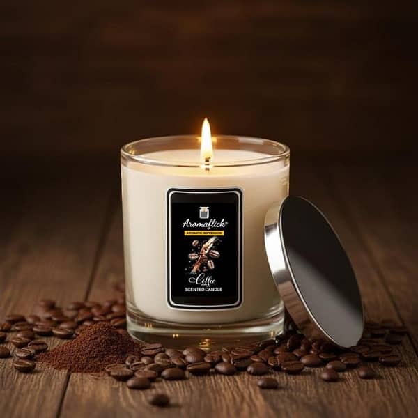 Coffee Scented Candle – Classic Glass Jar Design