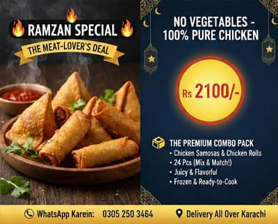 “Delicious Frozen Chicken Samosa & Rolls for Ramzan