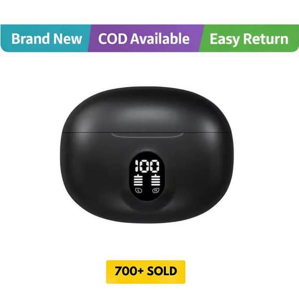 Box Pack Earbuds with LED Display - Headphones Blue. . . . . . . . . . . . . . . . . . . .