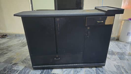 Used Wooden Storage Cabinet / Counter Table – Satisfactory Condition