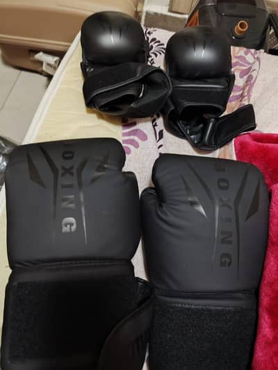 Boxing gloves, MMA gloves and Shin guards