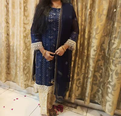 3 piece embroidered suit