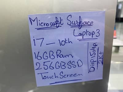 Microsoft Surface Laptop3 Core i7 10Th Generation