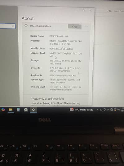 Dell Latitude E7470 Core i5 256gb