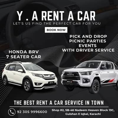 rent a car  | Honda Brv | 7 seater car | rent a car with driver