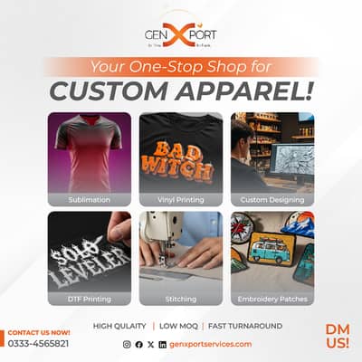 Custom Apparel Printing & Designing - Low MOQ, Fast Turnaround!