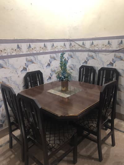 Wooden Dining Table with 6 Chairs – Strong & Durable