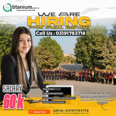 Female  sale Agent Required | Urgent Hiring Property Sale Agent