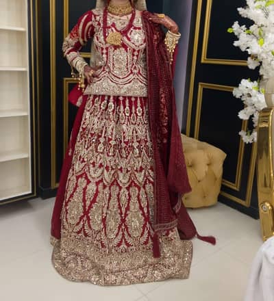 Royal Maroon Net Lehenga