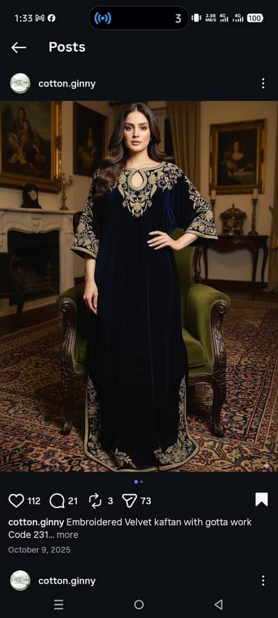 cotton ginny valvet kafftan