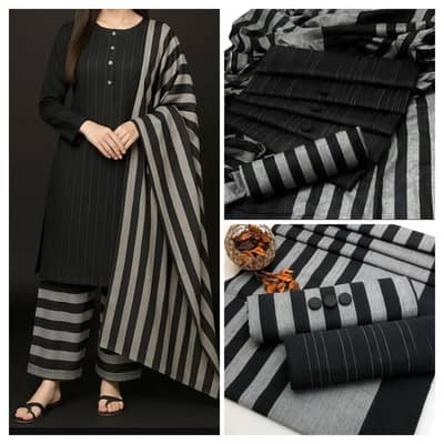 3 pcs Women's Unstitched Printed Suits