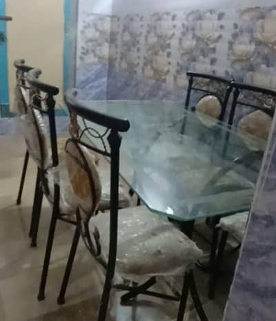 iron chair and table