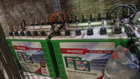 inverex batteries 220ah Rs 28000 each 4 batteries osaka Ta 1800