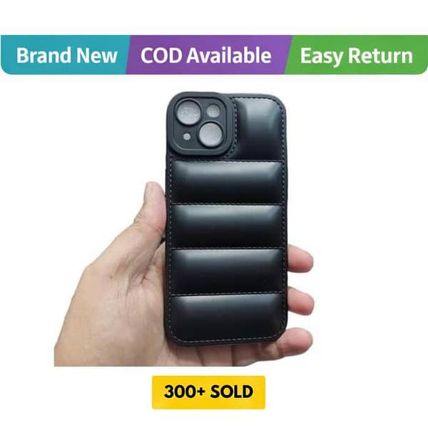 iPhone 15 Soft Puffer Down Jacket Case with Camera Protection