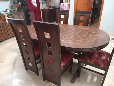USED DINING TABLE SET 6 SEATS