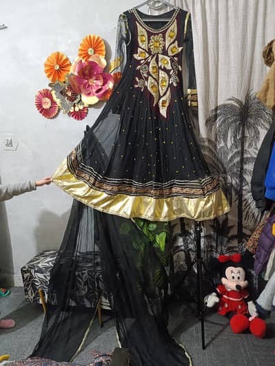 beautiful frock and dupta heavy embroidered unique hand made work.