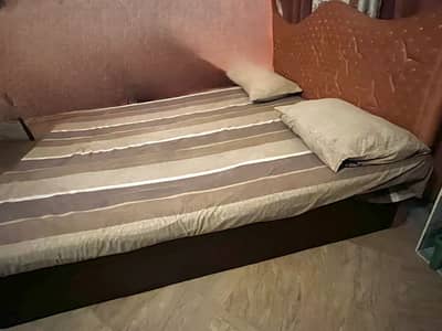 Bed without mattress and  led table for sale