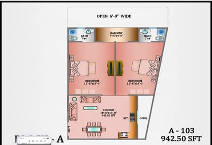 In Upper Gizri 942 Square Feet Flat For sale