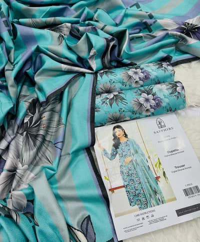 3piece dhanak embroidery