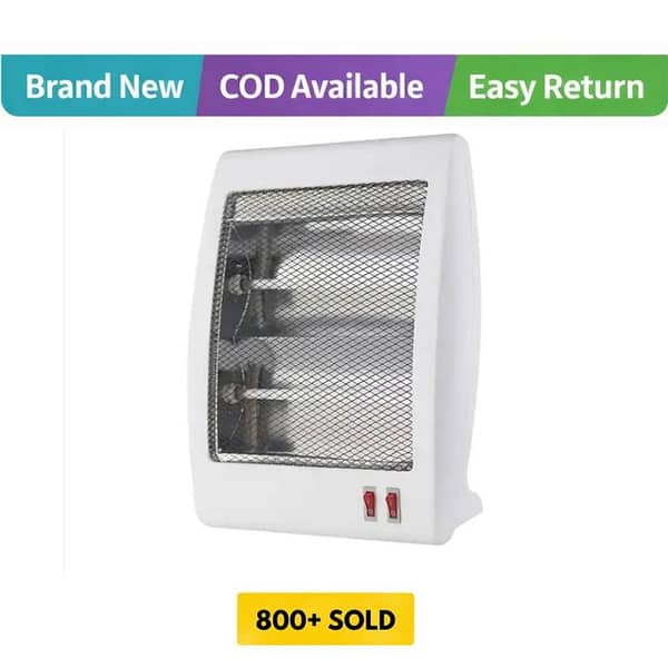 TRIMUX Electric Room Heater with 400W/800W Power and 2 Halogen Rods - Features Safety Tip Over Protection