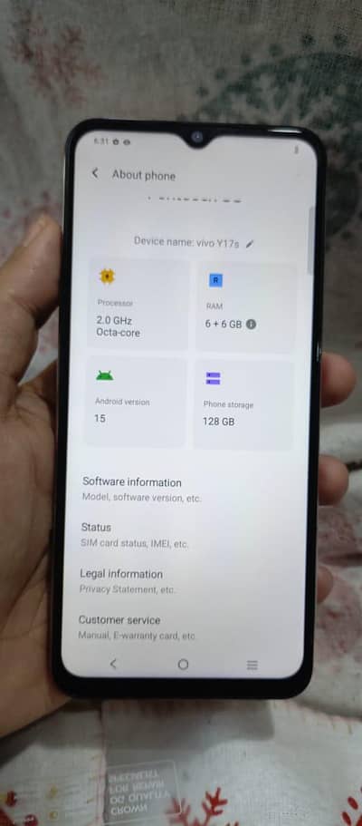 vivo y17s 6+6.128 gb03086588305