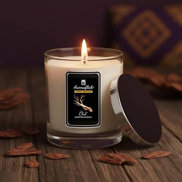 Glass Jar Oud Candle – Rich, Smoky Fragrance