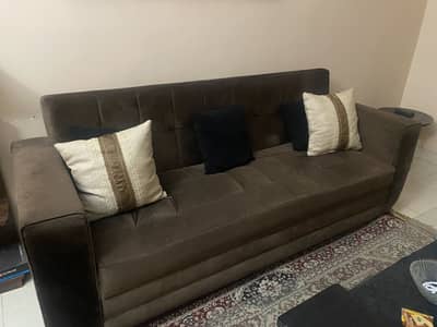 Sofa set along with table and side table for sale