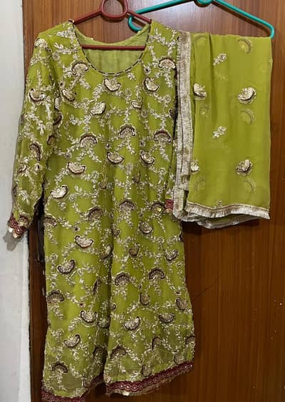 Green Parrot Color Dress