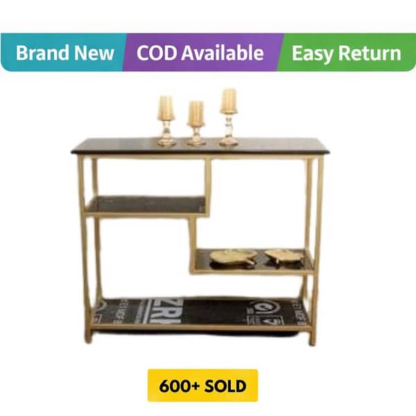 4 Shelf Console Table Enters Table Heavy Decor Table For Living Room
