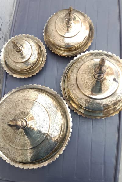 brass antique 4 different size Platters