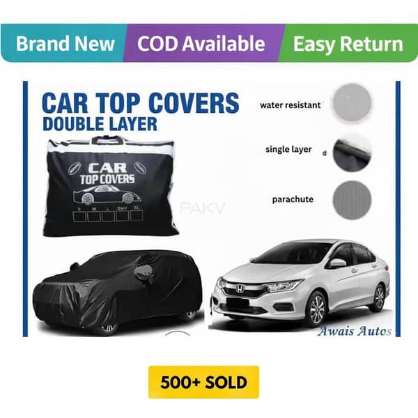 Honda City 2021–2023 Car Top Cover | Parachute Cotton | Durable & Scratch-Resistant