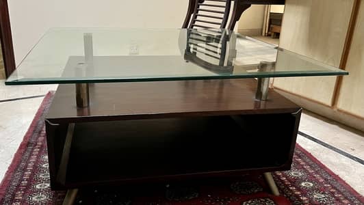 Glass top coffee table