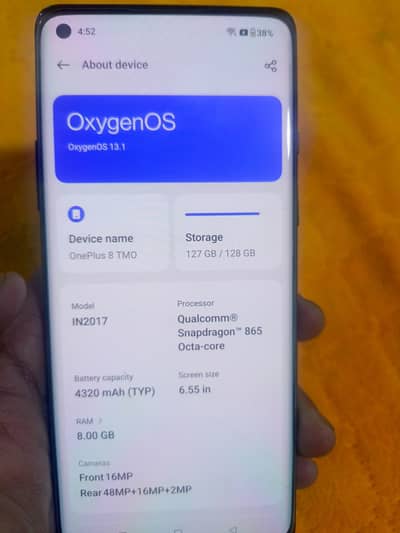 OnePlus 8T 128GB Non PTA Back Glass Cracked